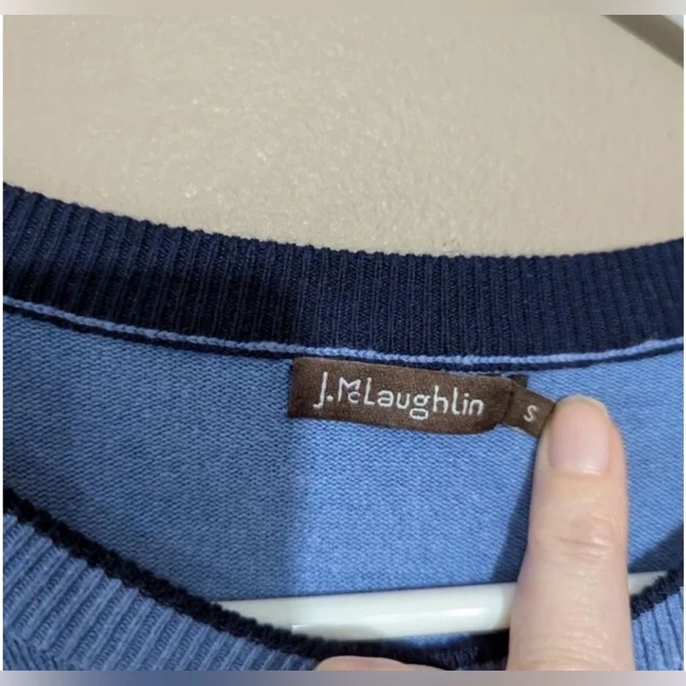 J. McLaughlin Poet Sweater In Stripe, Size:Small, Color: Blue - Picture 2 of 9